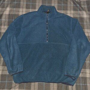 vintage 90s half zip ll bean fleece pullover sweater